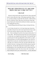 SKKN Phát huy tính tích cực của học sinh trong việc dạy và học Ngữ văn 7