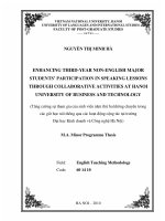 Enhancing third-year non-English major students' participation in speaking lessons through collaborative activities at Hanoi University of Business and Technolo