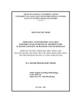 Designing an ESP reading syllabus for first-year students of Architecture at Hanoi University of Business and Technology = Thiết kế chương trình đọc hiểu t