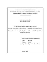 Challenges in teaching English to ethnic minority students in a mountainous province = Những thách thức trong việc dạy tiếng Anh cho học sinh dân tộc thiểu số ở