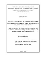 Designing an ESP Reading Syllabus for the students of Land Management and Use at Bac Giang University of Agriculture and Forestry = Thiết kế chương trình đọc hi