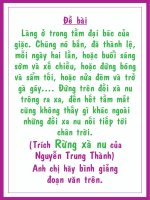 Anh (chị) hãy bình giảng đoạn trích đã nêu trong văn bản trên (Trích Rừng Xà Nu của Nguyễn Trung Thành)