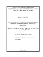 An investigation into vocabulary learning strategies used by the tenth-form students at Hoang Hoa high school = Nghiên cứu về những chiến lược học từ vựng của h
