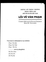Những lỗi thông thường trong tiếng Anh đối với người Việt Nam lỗi về văn phạm