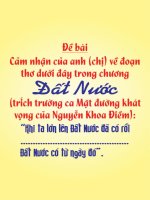 Hãy nêu cảm nhận của anh-chị về đoạn thơ dưới đây trong bài Đất nước