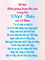 Bình giảng đoạn thơ sau trong bài Việt Bắc của Tố Hữu