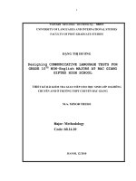 Design communication language tests for grade 10th non-English majors at Bac Giang gifted high school = Thiết kế bài kiểm tra giao tiếp cho học sinh lớp 10 khôn20150227