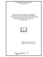 SKKN LÀM THẾ NÀO ĐỂ BỒI DƯỠNG HỌC SINH GIỎI BỘ MÔN SINH HỌC Ở THCS ĐẠT KẾT QUẢ
