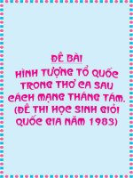 Hình tượng tổ quốc trong thơ ca sau cách mạng tháng tám