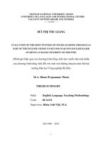 Evaluation of the effectiveness of Online Learning Program as part of the English course to second-year non-English major students at Hanoi University of Indust