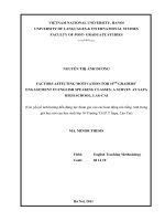 Factors affecting motivation for 10th graders' engagement in English speaking classes A survey at SaPa high school, Lao Cai  ảnh hưởng đến động lực tham gia vào