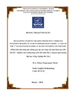Developing students' reading proficiency through extensive reading in an IELTS prepation course - A case of the 3rd year English majors at Hanoi University of I20150227