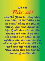 Hạy phân tích bài thơ Bác ơi của Tố Hữu để làm sáng tỏ ý kiến trong đọan văn bản đã nêu