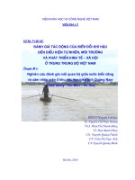 nghiên cứu đánh giá mối quan hệ giữa nước biển dâng  và xâm nhập mặn ở khu vực ven biển tỉnh quảng nam