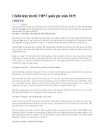 Chiến lược ôn thi THPT quốc gia năm 2015