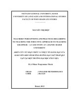 A case study at a Hanoi-based university = Điển cứu về nhận thức và thực tế giảng dạy của giáo viên đối với đường hướng dạy ngữ pháp quy nạp tại một trường đại