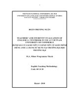 Investigation of demotivators in English speaking lessons of the 10th grade students at Nam Sach High School = Nghiên cứu các yếu tố gây nên sự mất hứng thú tro