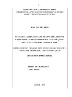 Designing as supplementary reading syllabus for grade 10 English gifted students at Tuyen Quang Specialized Upper Secondary school = Thiết kế chương trình đọc h