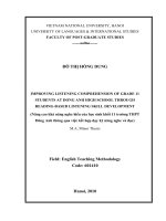 Improving listening comprehension of grade 11 students at Dong Anh High School through reading-based listening skill development = Nâng cao khả năng nghe hiểu c