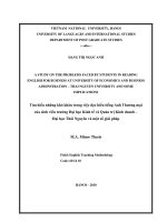 A study on the problem face by students in reading English for business at University of Economics and Business administration-Thai Nguyen University and some i