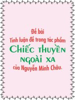 Tính luận đề trong tác phẩm Chiếc thuyền ngoài xa của Minh Châu