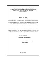 An investigation into the usefulness of the techniques for guessing the meaning of new words through context for the 11th form students at Phuc Thanh High Schoo