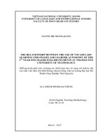 Mối quan hệ giữa việc sử dụng các chiến lược học từ vựng với tính tự chủ của sinh viên không chuyên năm thứ nhất của trường Đại học Kỹ Thuật Công Nghiệp - Thái