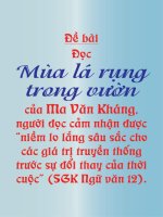 phân tích tác phẩm mùa lá rụng của ma văn kháng