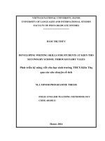 Developing writing skills for student at Kien Tho secondary school through fairy tales = Phát triển kỹ năng viết cho học sinh THCS Kiên Thọ qua các câu chuyện c