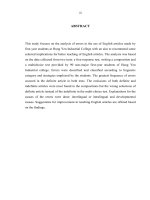 Common errors in the use of English articles made by first-year students at Hung Yen industrial college = Những lỗi phổ biến trong sử dụng mạo từ tiếng Anh của