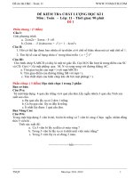 5 Đề kiểm tra học kỳ 1 Toán 11 hay