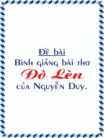 Bình giảng bài thơ Đò Lèn của Nguyễn Duy