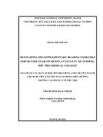 Developing ESP supplementary reading exercises for second-year students at faculty of Nursing, Phu Tho Medical College  Xây dựng các bài tập đọc bổ trợ tiếng An