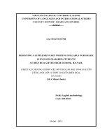 Designing a supplementary writing syllabus for grade 10 English-majored students at Bien Hoa gifted High School, Ha Nam = Thiết kế chương trình dạy viết bổ trợ