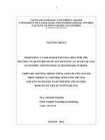 Designing a task-based ESP syllabus for the second-year students of accounting at Tuyen Quang economic and technical secondary school Thiết kế chương trình tiến