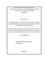 Đánh giá dựa theo nhu cầu tài liệu tiếng Anh chuyên ngành “english course for nursing students” dành cho sinh viên năm thứ hai trường cao đẳng y tế thanh hóa