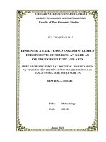 Designing a task - based English syllabus for students of tourism at Nghe An College of Culture and Arts = Thiết kế chương trình dạy học tiếng Anh theo nhiệm vụ