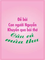 Hãy phân tích con người Nguyễn Khuyến qua bài thơ câu cá