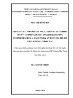 Effects of appropriate pre-listening activities on 10th form students' English listening comprehension a case study at Buon Ma Thuot High school in Dac Lac  Hiệ