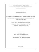 An investigation into English clause patterns - advances employable for the teaching of speaking skills to Vietnamese Seamen = Nghiên cứu các mô hình câu đơn tr