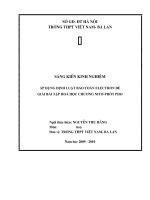 SKKN ÁP DỤNG ĐỊNH LUẬT BẢO TOÀN ELECTRON ĐỂ GIẢI BÀI TẬP HOÁ HỌC CHƯƠNG NITƠ-PHỐT PHO