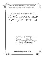 Sáng kiến kinh nghiệm môn Hóa học THCS  ĐỔI MỚI PHƯƠNG PHÁP DẠY HỌC THEO NHÓM
