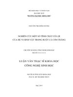 Nghiên cứu một số tính chất có lợi của hệ vi sinh vật trong ruột cá cơm trắng