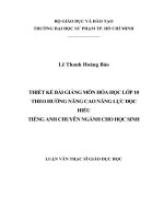 THIẾT KẾ BÀI GIẢNG MÔN HÓA HỌC LỚP 10  THEO HƯỚNG NÂNG CAO NĂNG LỰC ĐỌC HIỂU TIẾNG ANH CHUYÊN NGÀNH CHO HỌC SINH
