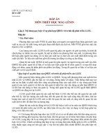 ĐÁP ÁN MÔN TRIẾT HỌC MÁC-LÊNIN LỚP LÝ LUẬN CHÍNH TRỊ HÀNH CHÍNH