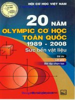 đề thi lời giải 20 năm olympic cơ học toàn quốc 1989 2008 môn sức bền vật liệu