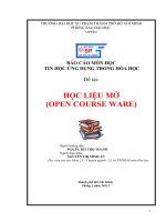 TIỂU LUẬN HÓA - TIN HỌC LIỆU MỞ (OPEN COURSE WARE)