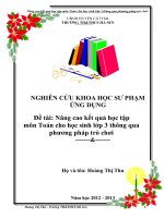 NCKHSPUD Nâng cao kết quả học tập môn Toán cho học sinh lớp 3 thông qua phương pháp trò chơi