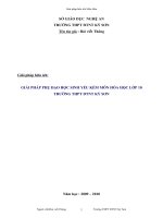 SKKN GIẢI PHÁP PHỤ ĐẠO HỌC SINH YẾU KÉM MÔN HÓA HỌC LỚP 10 TRƯỜNG THPT DTNT KỲ SƠN