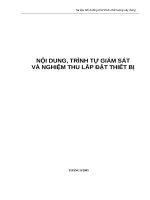 NỘI DUNG, TRÌNH TỰ GIÁM SÁT VÀ NGHIỆM THU LẮP ĐẶT THIẾT BỊ